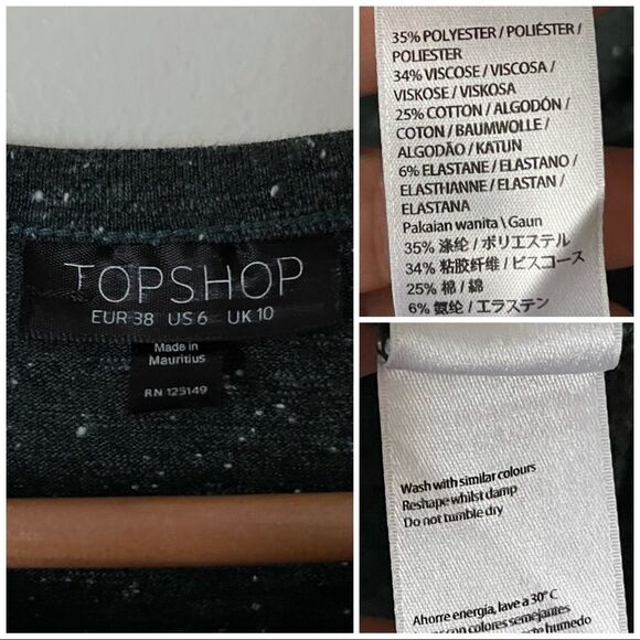 TopShop Gray Twist Front Pullover Midi Dress Size 6 preowned - Picture 5 of 5